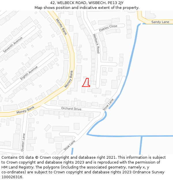 42, WELBECK ROAD, WISBECH, PE13 2JY: Location map and indicative extent of plot