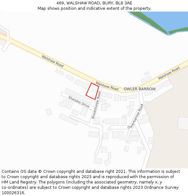 469, WALSHAW ROAD, BURY, BL8 3AE: Location map and indicative extent of plot