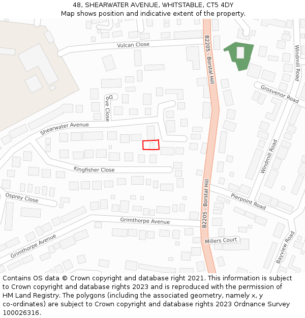 48, SHEARWATER AVENUE, WHITSTABLE, CT5 4DY: Location map and indicative extent of plot