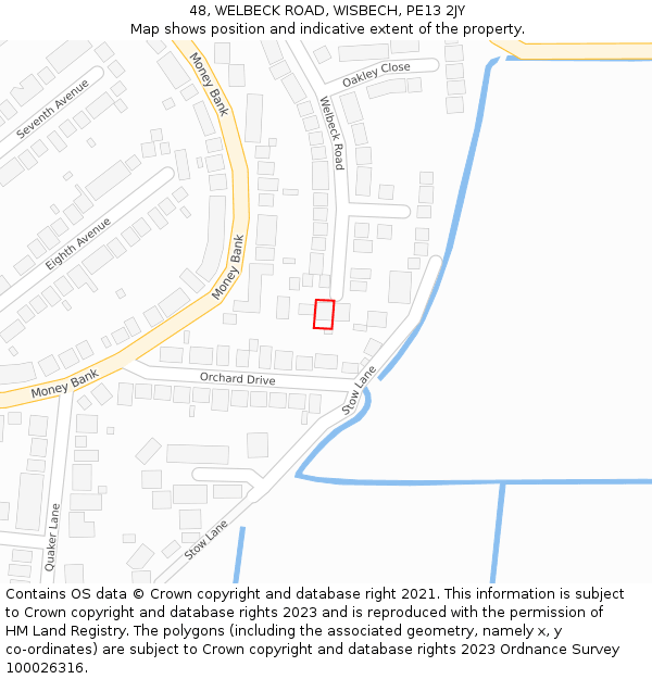 48, WELBECK ROAD, WISBECH, PE13 2JY: Location map and indicative extent of plot