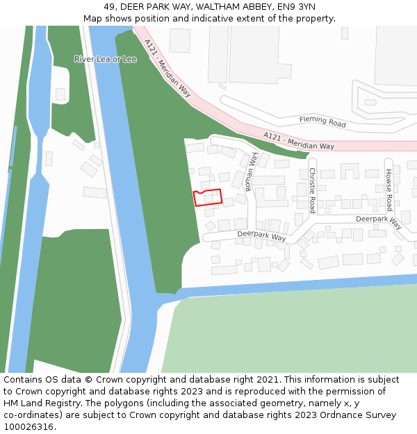 49, DEER PARK WAY, WALTHAM ABBEY, EN9 3YN: Location map and indicative extent of plot