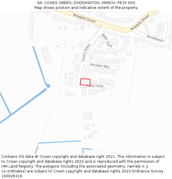 4A, COOKS GREEN, DODDINGTON, MARCH, PE15 0SS: Location map and indicative extent of plot