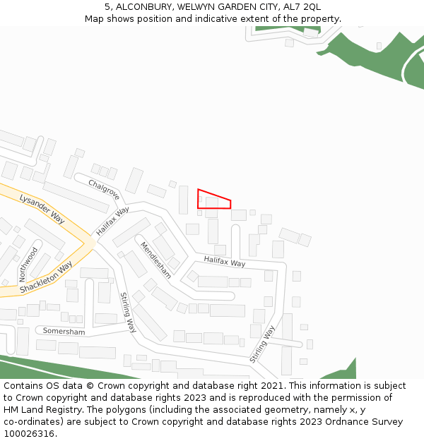 5, ALCONBURY, WELWYN GARDEN CITY, AL7 2QL: Location map and indicative extent of plot