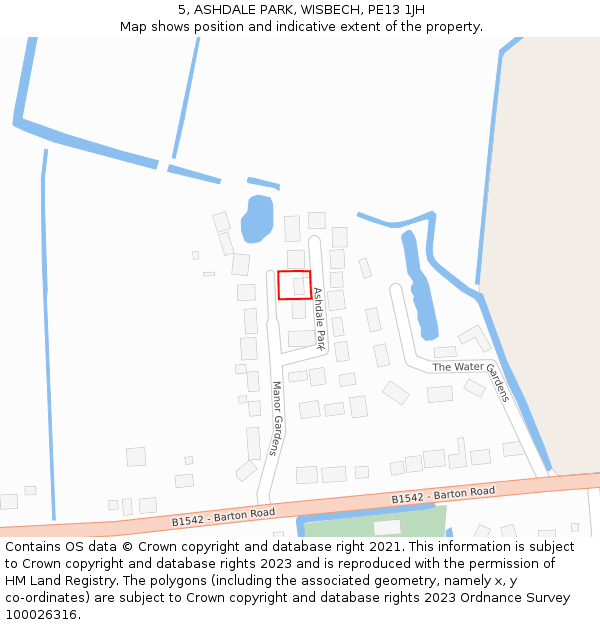 5, ASHDALE PARK, WISBECH, PE13 1JH: Location map and indicative extent of plot