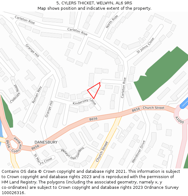 5, CYLERS THICKET, WELWYN, AL6 9RS: Location map and indicative extent of plot