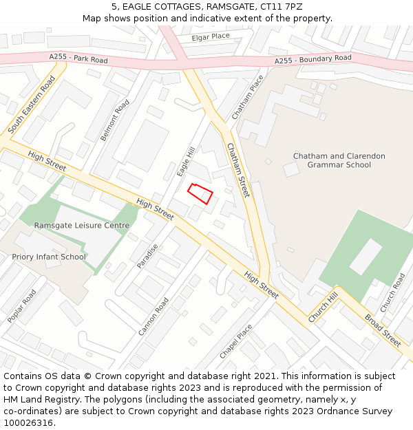 5, EAGLE COTTAGES, RAMSGATE, CT11 7PZ: Location map and indicative extent of plot