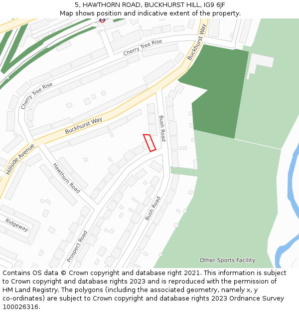5, HAWTHORN ROAD, BUCKHURST HILL, IG9 6JF: Location map and indicative extent of plot