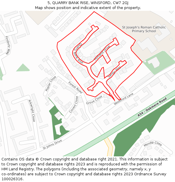 5, QUARRY BANK RISE, WINSFORD, CW7 2GJ: Location map and indicative extent of plot