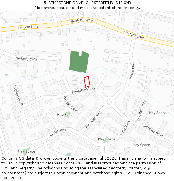 5, REMPSTONE DRIVE, CHESTERFIELD, S41 0YB: Location map and indicative extent of plot