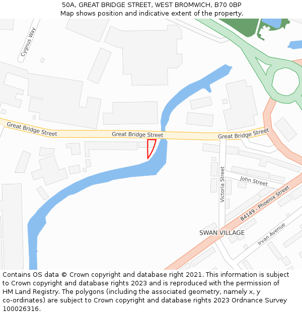 50A, GREAT BRIDGE STREET, WEST BROMWICH, B70 0BP: Location map and indicative extent of plot