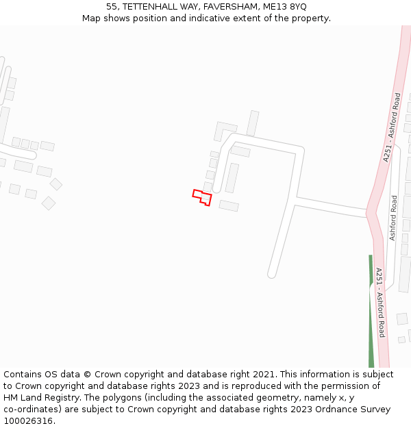 55, TETTENHALL WAY, FAVERSHAM, ME13 8YQ: Location map and indicative extent of plot