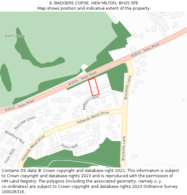 6, BADGERS COPSE, NEW MILTON, BH25 5PE: Location map and indicative extent of plot