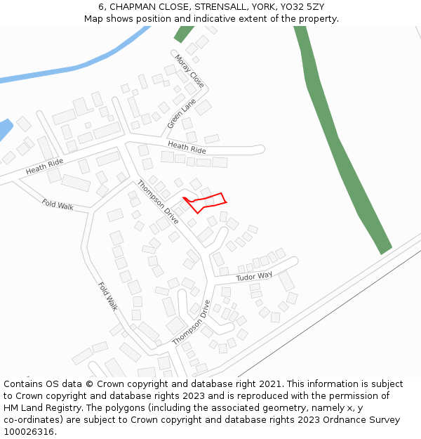 6, CHAPMAN CLOSE, STRENSALL, YORK, YO32 5ZY: Location map and indicative extent of plot