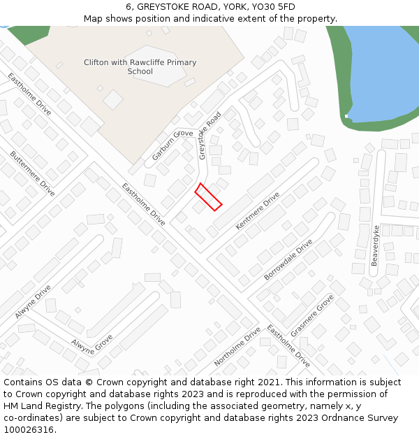 6, GREYSTOKE ROAD, YORK, YO30 5FD: Location map and indicative extent of plot