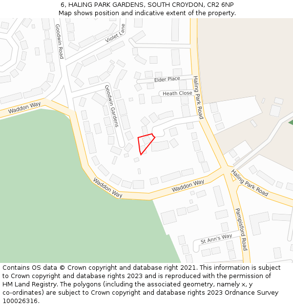 6, HALING PARK GARDENS, SOUTH CROYDON, CR2 6NP: Location map and indicative extent of plot