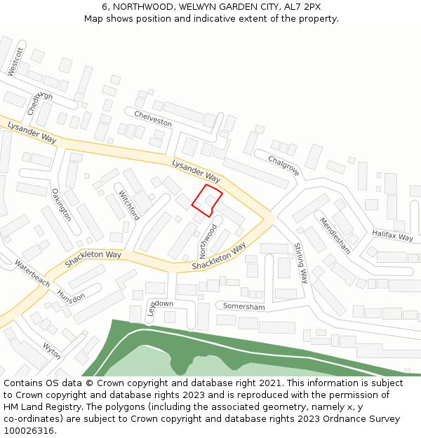 6, NORTHWOOD, WELWYN GARDEN CITY, AL7 2PX: Location map and indicative extent of plot