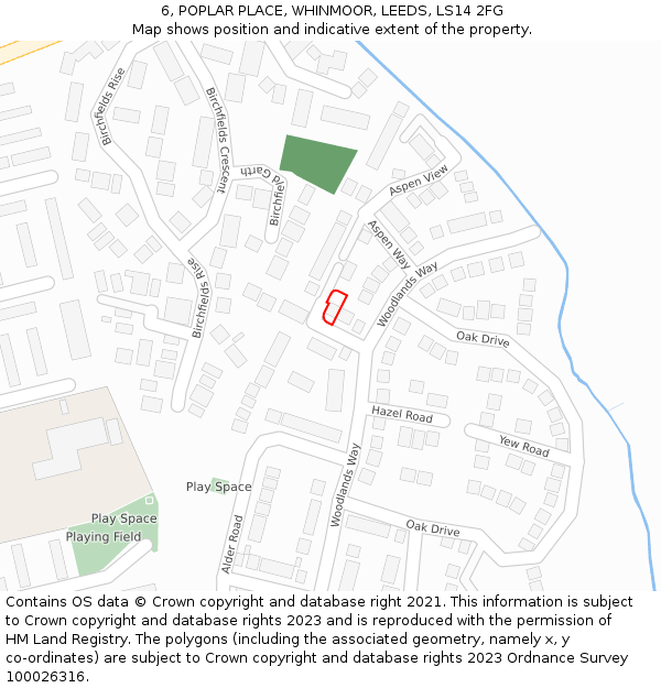 6, POPLAR PLACE, WHINMOOR, LEEDS, LS14 2FG: Location map and indicative extent of plot