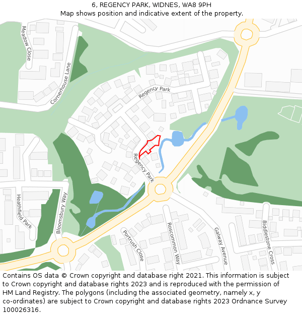 6, REGENCY PARK, WIDNES, WA8 9PH: Location map and indicative extent of plot