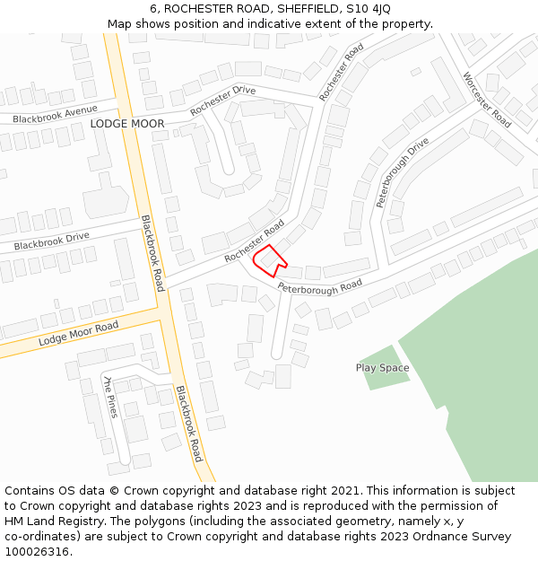 6, ROCHESTER ROAD, SHEFFIELD, S10 4JQ: Location map and indicative extent of plot