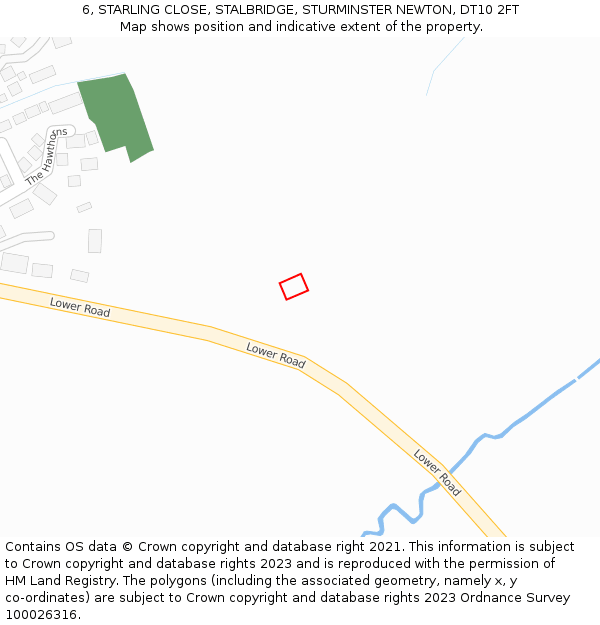 6, STARLING CLOSE, STALBRIDGE, STURMINSTER NEWTON, DT10 2FT: Location map and indicative extent of plot
