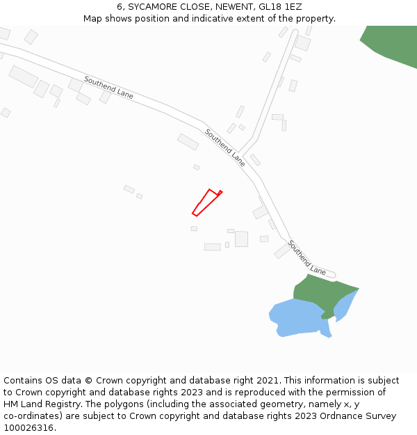 6, SYCAMORE CLOSE, NEWENT, GL18 1EZ: Location map and indicative extent of plot