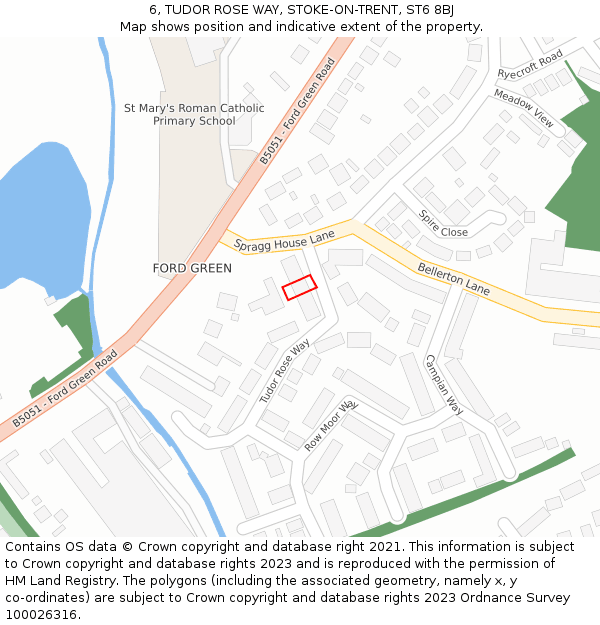 6, TUDOR ROSE WAY, STOKE-ON-TRENT, ST6 8BJ: Location map and indicative extent of plot
