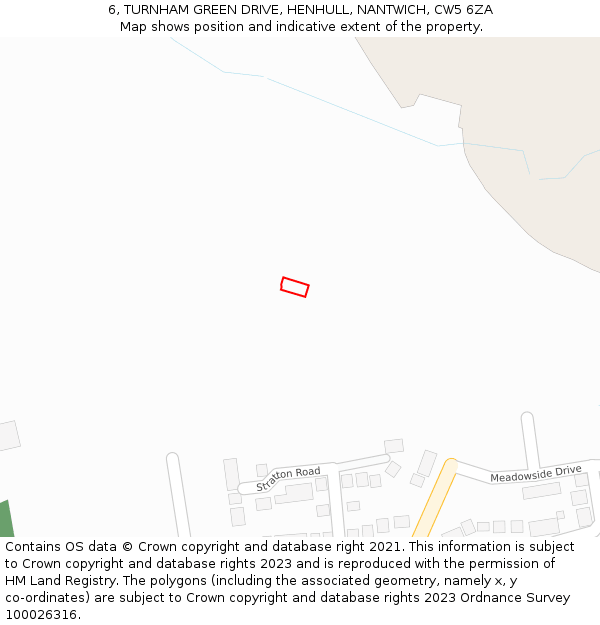 6, TURNHAM GREEN DRIVE, HENHULL, NANTWICH, CW5 6ZA: Location map and indicative extent of plot