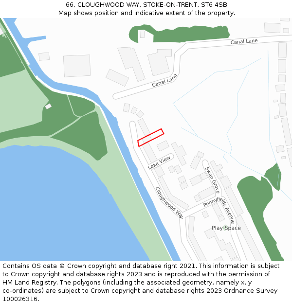 66, CLOUGHWOOD WAY, STOKE-ON-TRENT, ST6 4SB: Location map and indicative extent of plot