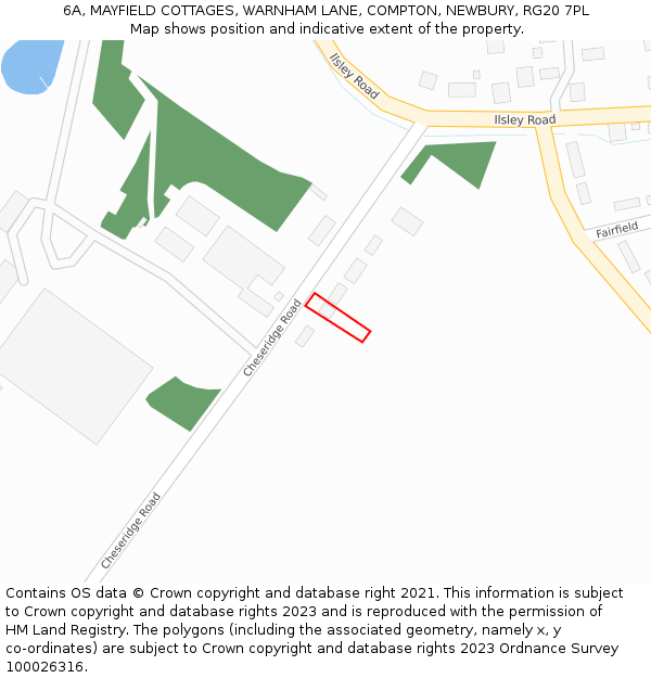 6A, MAYFIELD COTTAGES, WARNHAM LANE, COMPTON, NEWBURY, RG20 7PL: Location map and indicative extent of plot