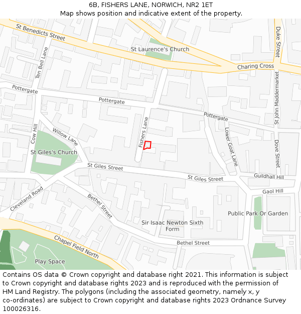 6B, FISHERS LANE, NORWICH, NR2 1ET: Location map and indicative extent of plot