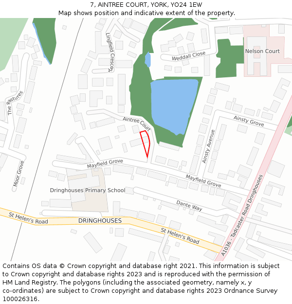 7, AINTREE COURT, YORK, YO24 1EW: Location map and indicative extent of plot