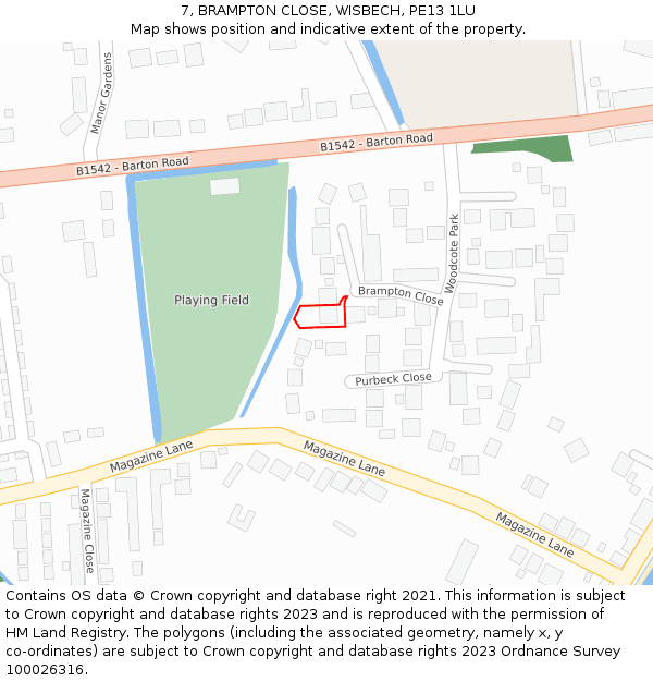 7, BRAMPTON CLOSE, WISBECH, PE13 1LU: Location map and indicative extent of plot