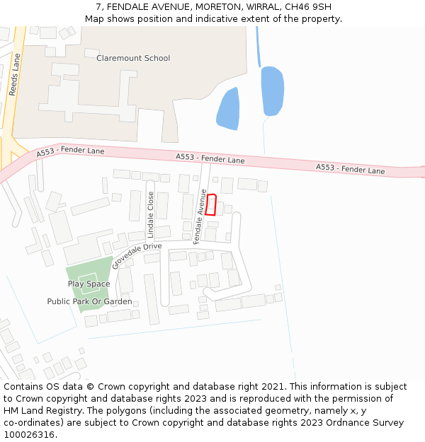 7, FENDALE AVENUE, MORETON, WIRRAL, CH46 9SH: Location map and indicative extent of plot