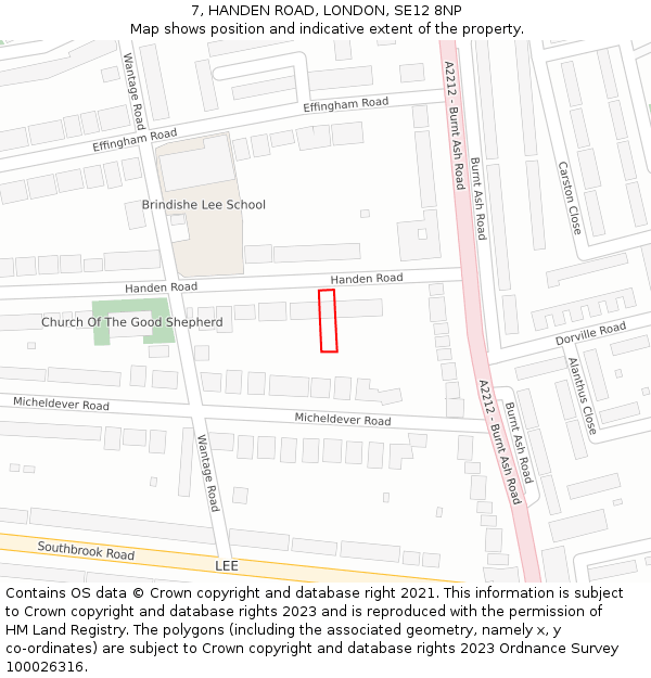 7, HANDEN ROAD, LONDON, SE12 8NP: Location map and indicative extent of plot