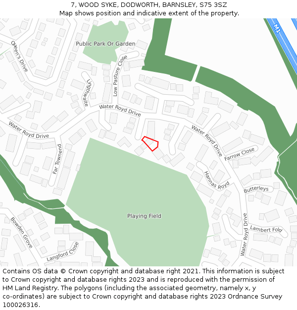 7, WOOD SYKE, DODWORTH, BARNSLEY, S75 3SZ: Location map and indicative extent of plot