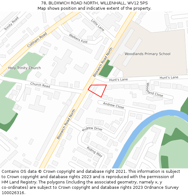 78, BLOXWICH ROAD NORTH, WILLENHALL, WV12 5PS: Location map and indicative extent of plot