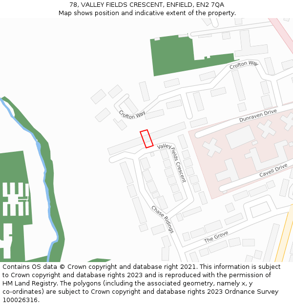 78, VALLEY FIELDS CRESCENT, ENFIELD, EN2 7QA: Location map and indicative extent of plot