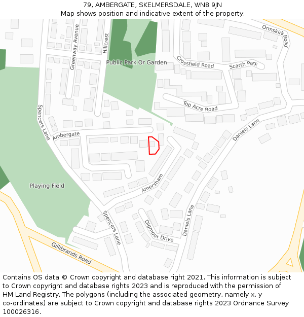 79, AMBERGATE, SKELMERSDALE, WN8 9JN: Location map and indicative extent of plot