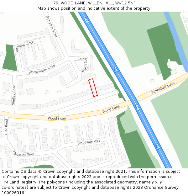 79, WOOD LANE, WILLENHALL, WV12 5NF: Location map and indicative extent of plot