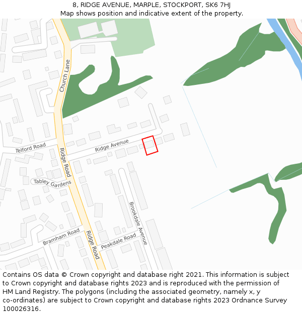 8, RIDGE AVENUE, MARPLE, STOCKPORT, SK6 7HJ: Location map and indicative extent of plot