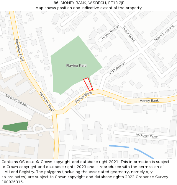 86, MONEY BANK, WISBECH, PE13 2JF: Location map and indicative extent of plot