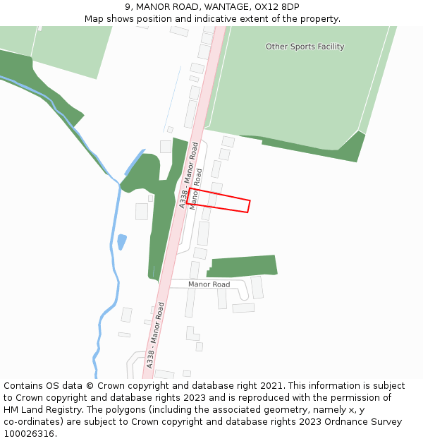9, MANOR ROAD, WANTAGE, OX12 8DP: Location map and indicative extent of plot