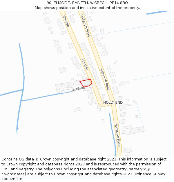 90, ELMSIDE, EMNETH, WISBECH, PE14 8BQ: Location map and indicative extent of plot