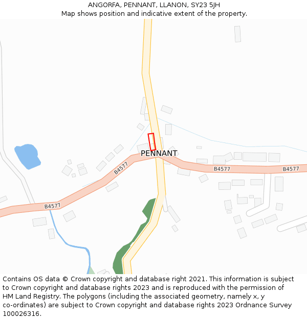 ANGORFA, PENNANT, LLANON, SY23 5JH: Location map and indicative extent of plot