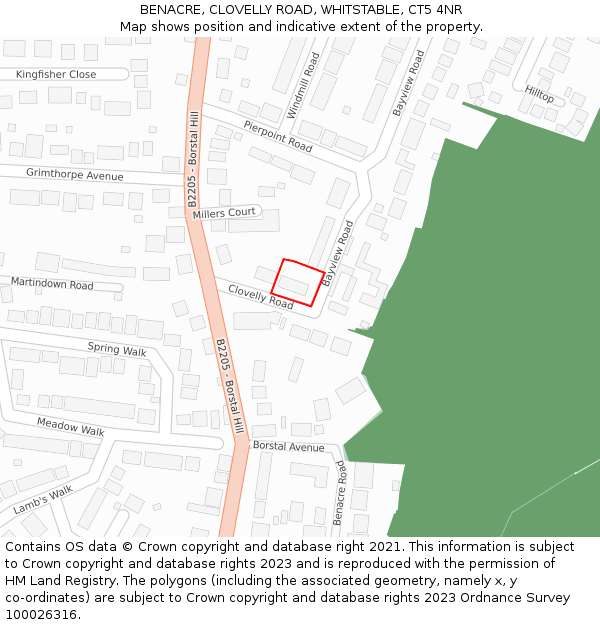 BENACRE, CLOVELLY ROAD, WHITSTABLE, CT5 4NR: Location map and indicative extent of plot