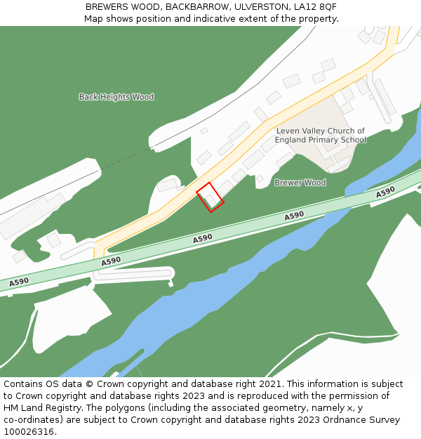 BREWERS WOOD, BACKBARROW, ULVERSTON, LA12 8QF: Location map and indicative extent of plot