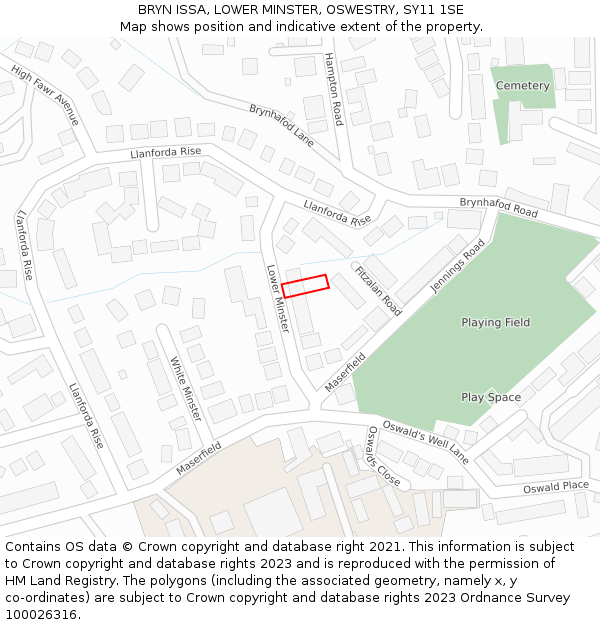 BRYN ISSA, LOWER MINSTER, OSWESTRY, SY11 1SE: Location map and indicative extent of plot