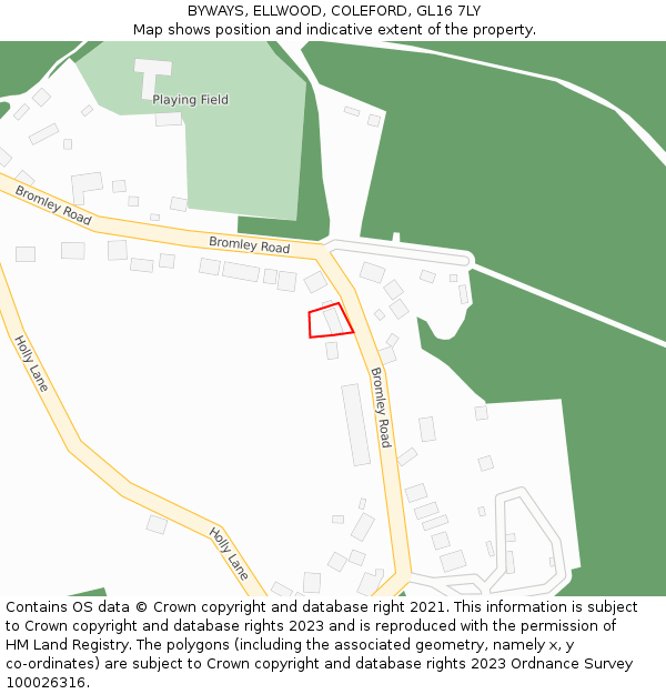 BYWAYS, ELLWOOD, COLEFORD, GL16 7LY: Location map and indicative extent of plot