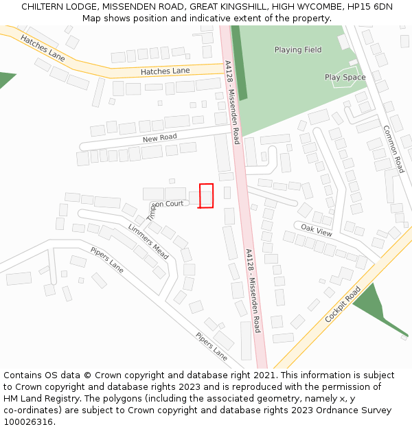 CHILTERN LODGE, MISSENDEN ROAD, GREAT KINGSHILL, HIGH WYCOMBE, HP15 6DN: Location map and indicative extent of plot