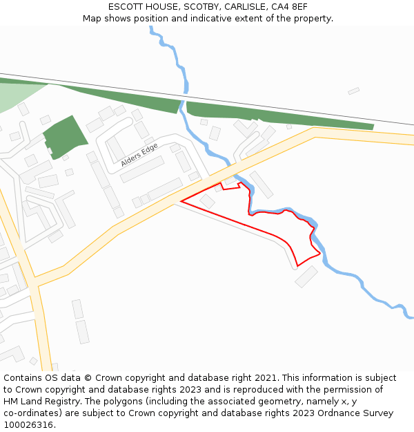 ESCOTT HOUSE, SCOTBY, CARLISLE, CA4 8EF: Location map and indicative extent of plot